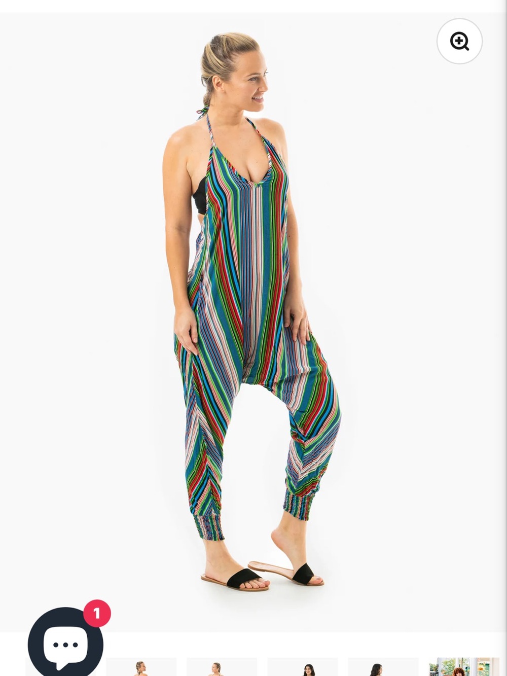 Striped Multicolor Halter Harem pant Jumpsuit